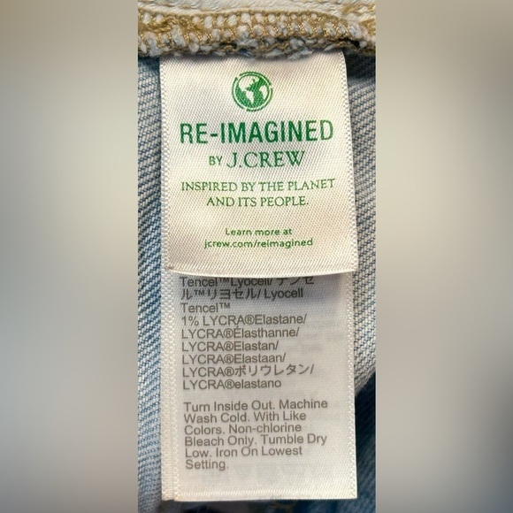 J. Crew Factory Essential Straight Jean in Light Wash with Blown-Out Knees, 31 - Picture 10 of 12